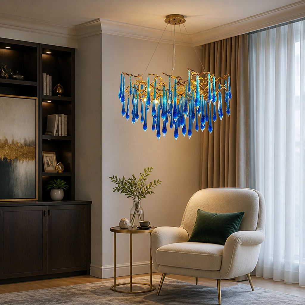 Modern Crystal Adjustable Pendant Light