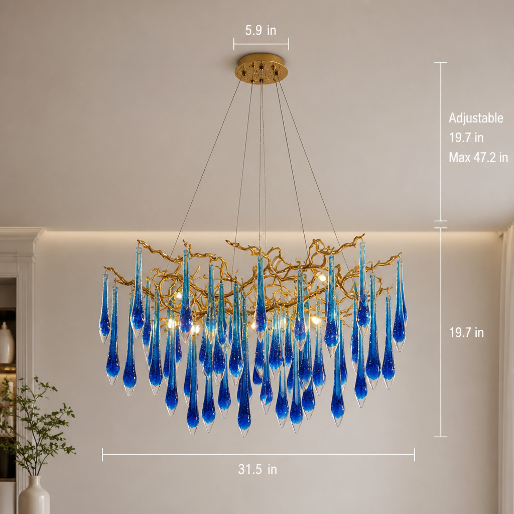 Modern Crystal Adjustable Pendant Light