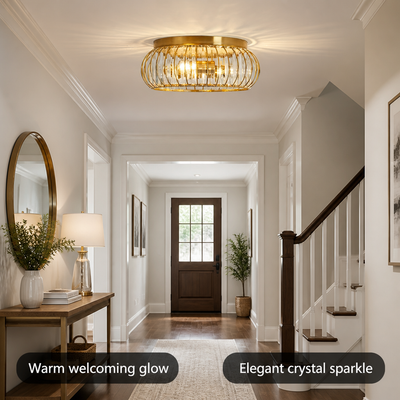 Modern Crystal Cage Ceiling Light