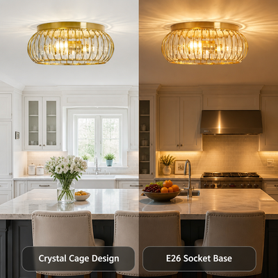 Modern Crystal Cage Ceiling Light