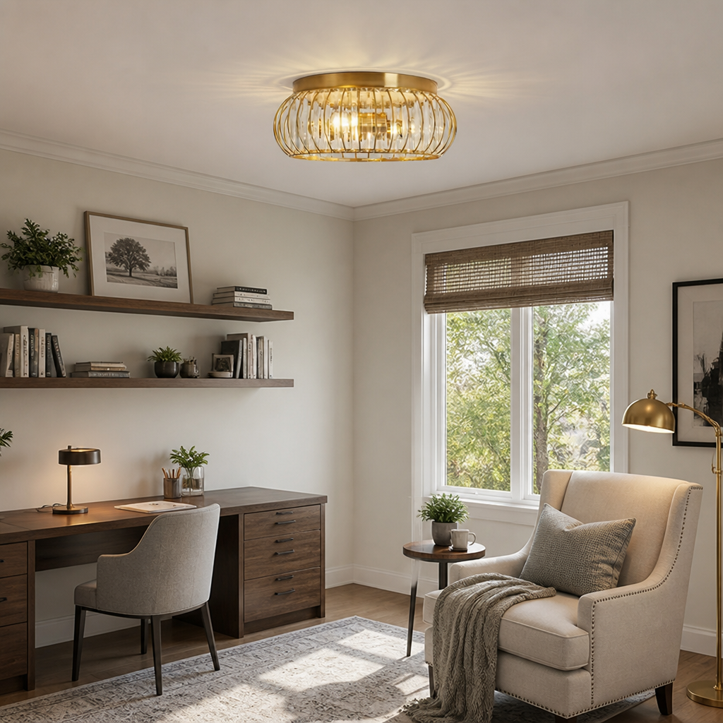 Modern Crystal Cage Ceiling Light
