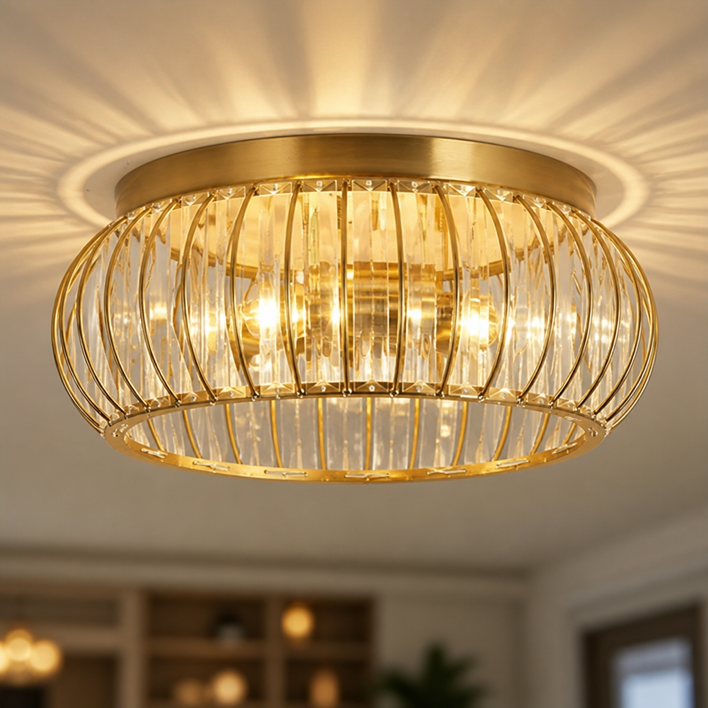 Modern Crystal Cage Ceiling Light