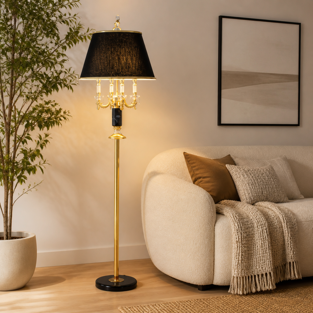 Modern Crystal Column Table Lamp