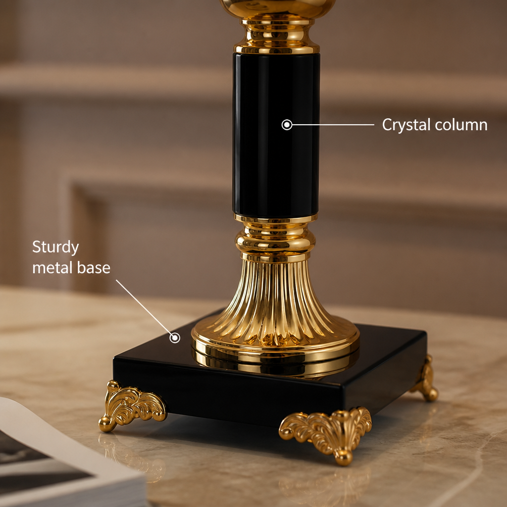 Modern Crystal Column Table Lamp