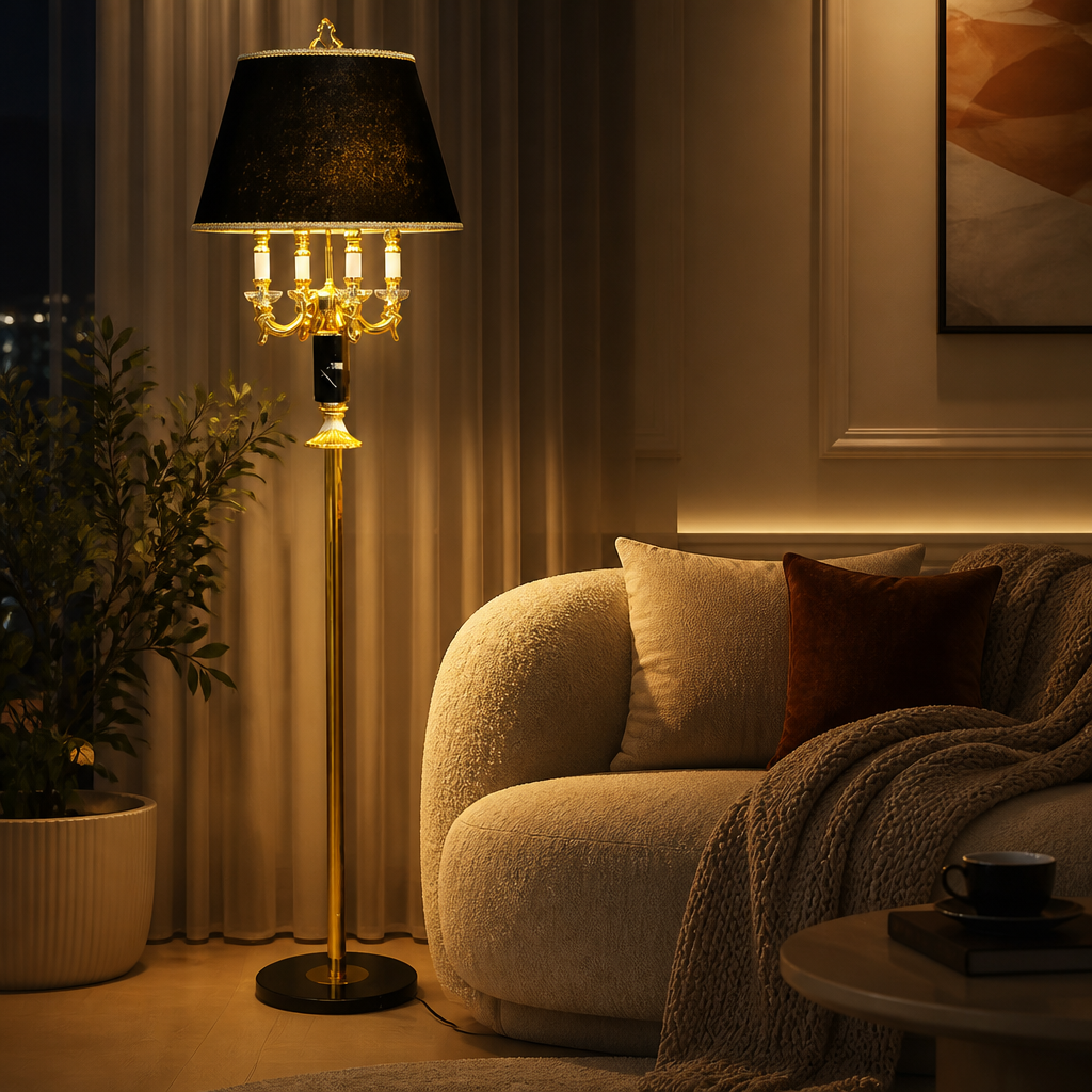Modern Crystal Column Table Lamp