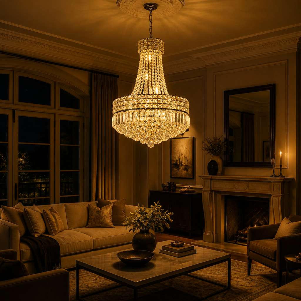 Modern Crystal Empire Pendant Light