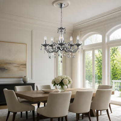 Modern Crystal Five-Arm Chandelier