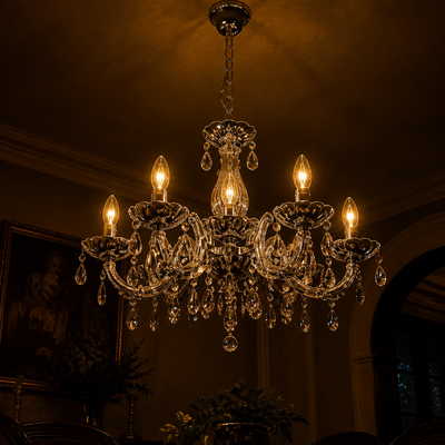 Modern Crystal Five-Arm Chandelier