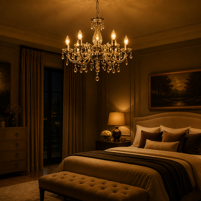 Modern Crystal Five-Arm Chandelier