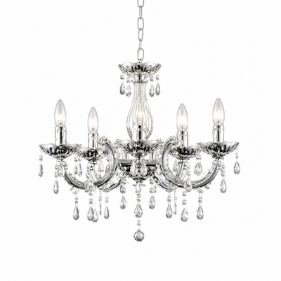 Modern Crystal Five-Arm Chandelier