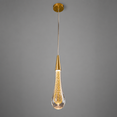 Modern Crystal Glass LED Tear-Drop Pendant Light