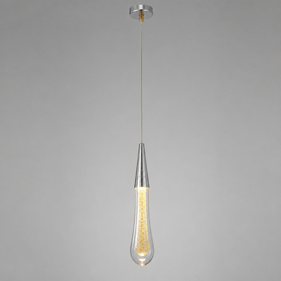 Modern Crystal Glass LED Tear-Drop Pendant Light