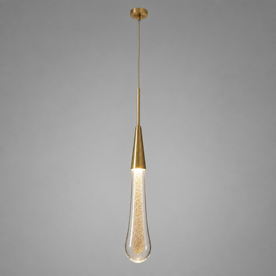 Modern Crystal Glass LED Tear-Drop Pendant Light