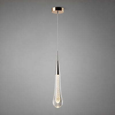 Modern Crystal Glass LED Tear-Drop Pendant Light