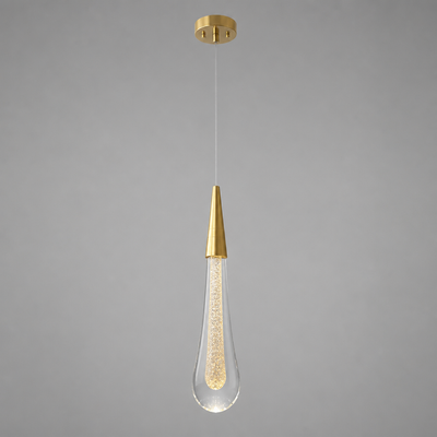 Modern Crystal Glass LED Tear-Drop Pendant Light