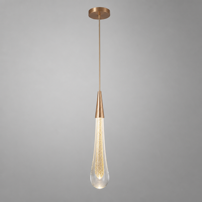 Modern Crystal Glass LED Tear-Drop Pendant Light