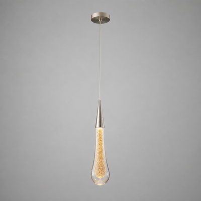 Modern Crystal Glass LED Tear-Drop Pendant Light