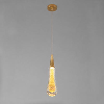 Modern Crystal Glass LED Teardrop Pendant Light