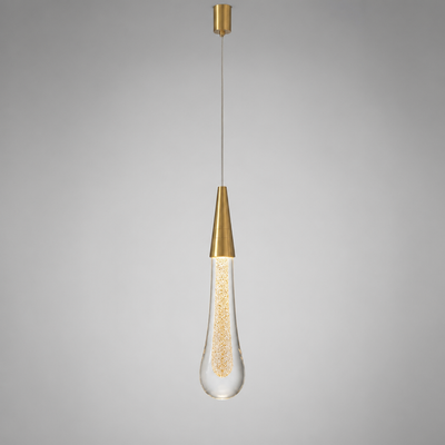 Modern Crystal Glass LED Teardrop Pendant Light