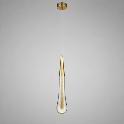Modern Crystal Glass LED Teardrop Pendant Light