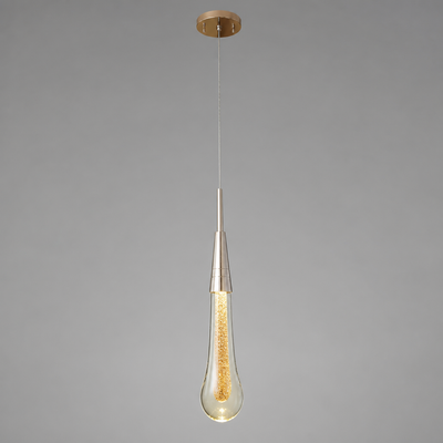 Modern Crystal Glass LED Teardrop Pendant Light