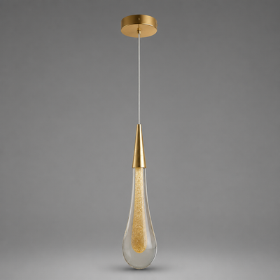 Modern Crystal Glass LED Teardrop Pendant Light