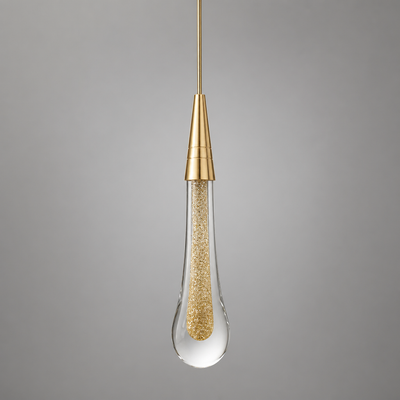 Modern Crystal Glass LED Teardrop Pendant Light