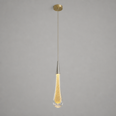 Modern Crystal Glass LED Teardrop Pendant Light