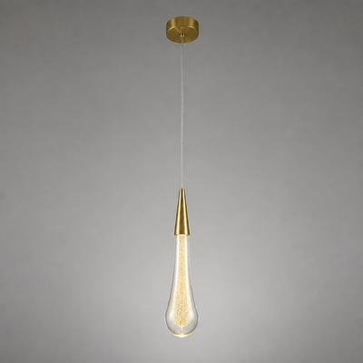 Modern Crystal Glass LED Teardrop Pendant Light