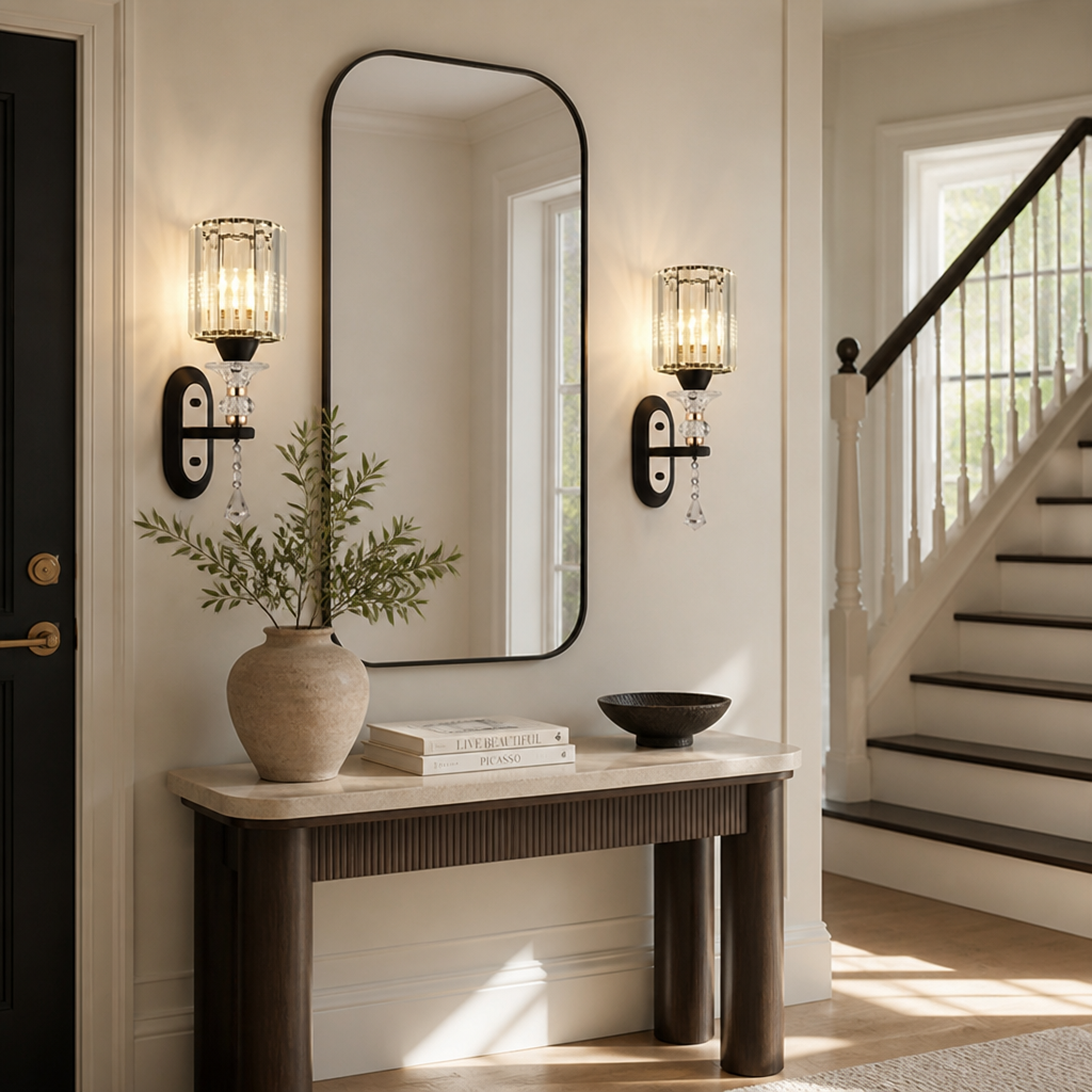 Modern Crystal & Glass Teardrop Wall Sconce