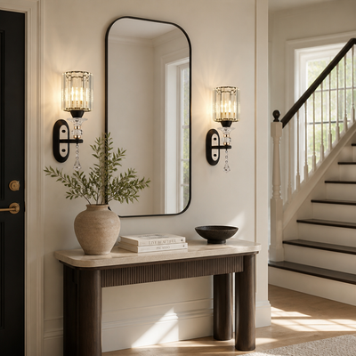 Modern Crystal & Glass Teardrop Wall Sconce