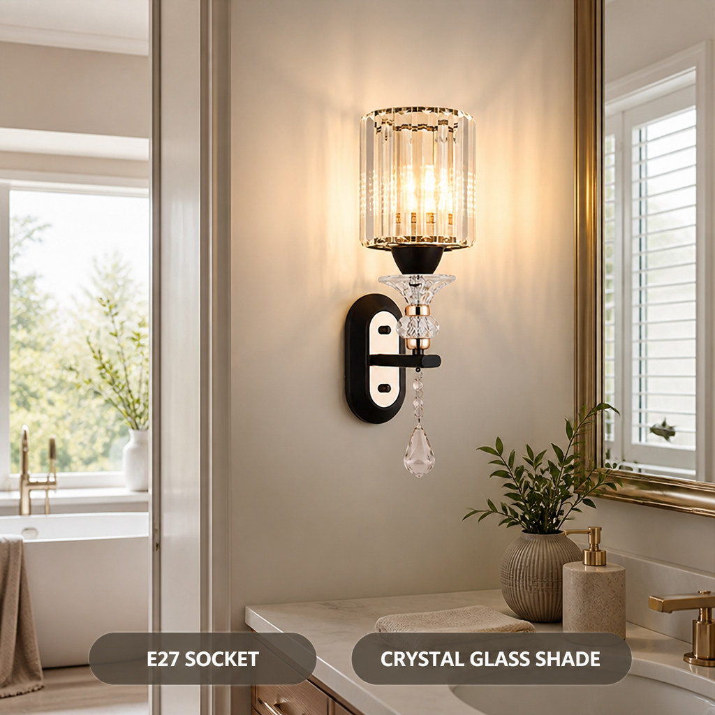 Modern Crystal & Glass Teardrop Wall Sconce