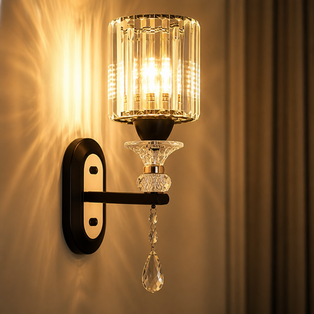 Modern Crystal & Glass Teardrop Wall Sconce