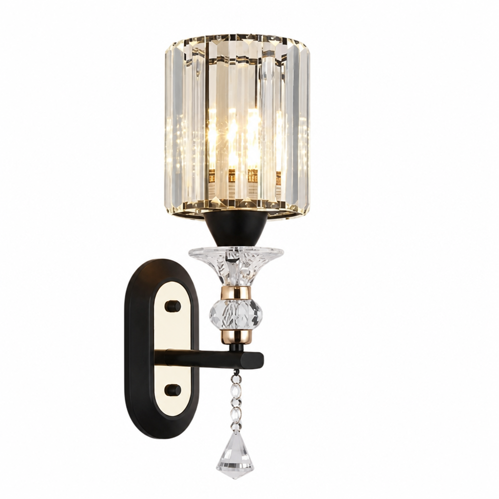 Modern Crystal & Glass Teardrop Wall Sconce