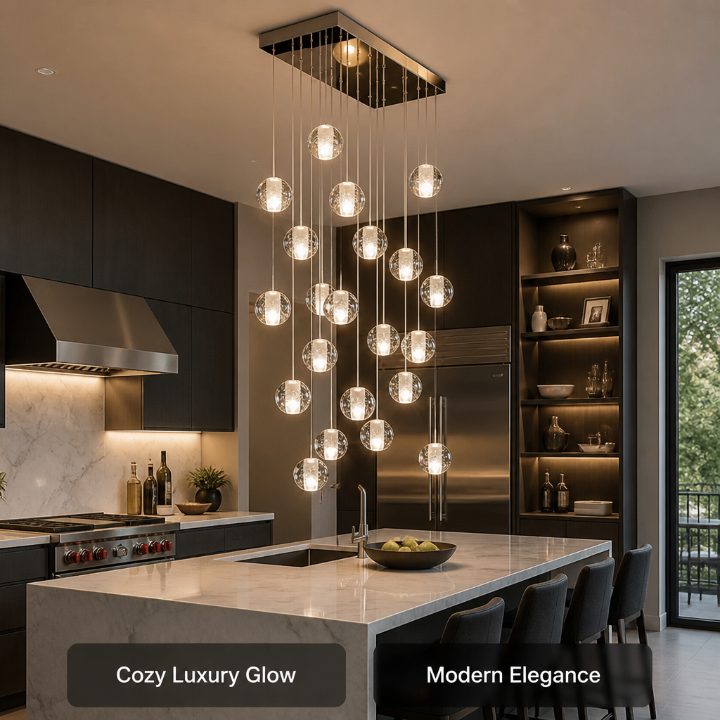 Modern Crystal LED Ball Chandelier