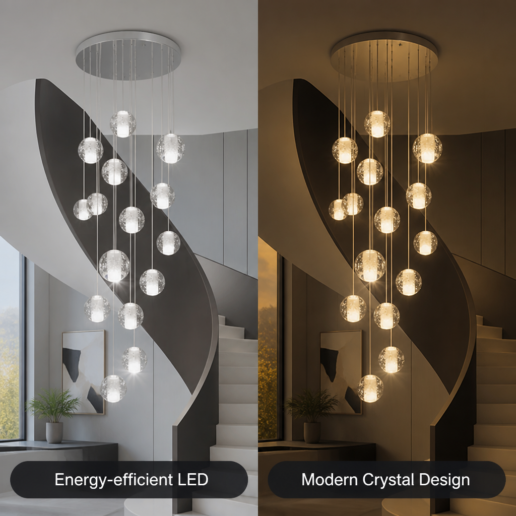 Modern Crystal LED Ball Chandelier