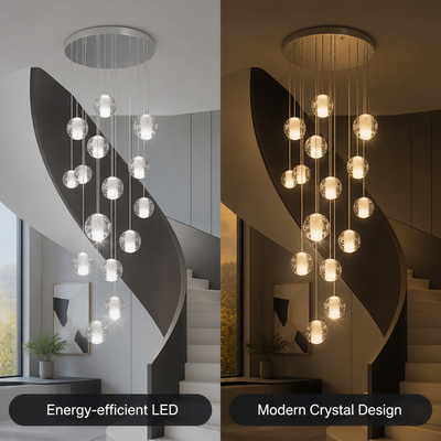 Modern Crystal LED Ball Chandelier