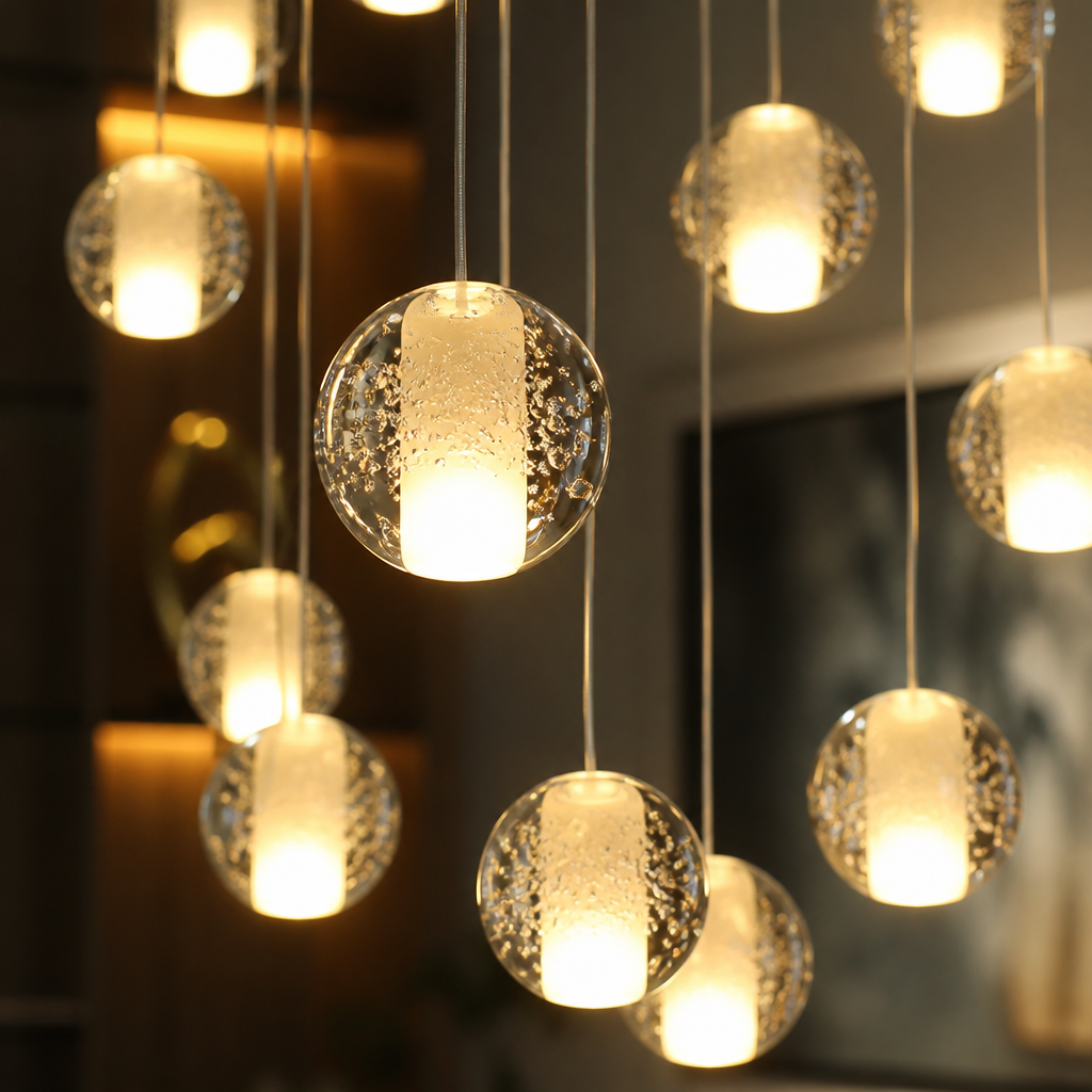 Modern Crystal LED Ball Chandelier