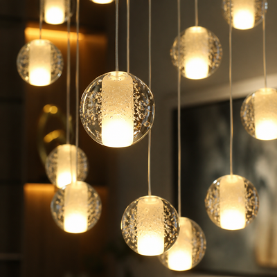 Modern Crystal LED Ball Chandelier