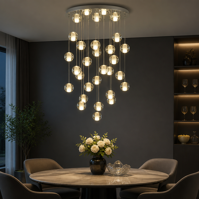 Modern Crystal LED Ball Chandelier