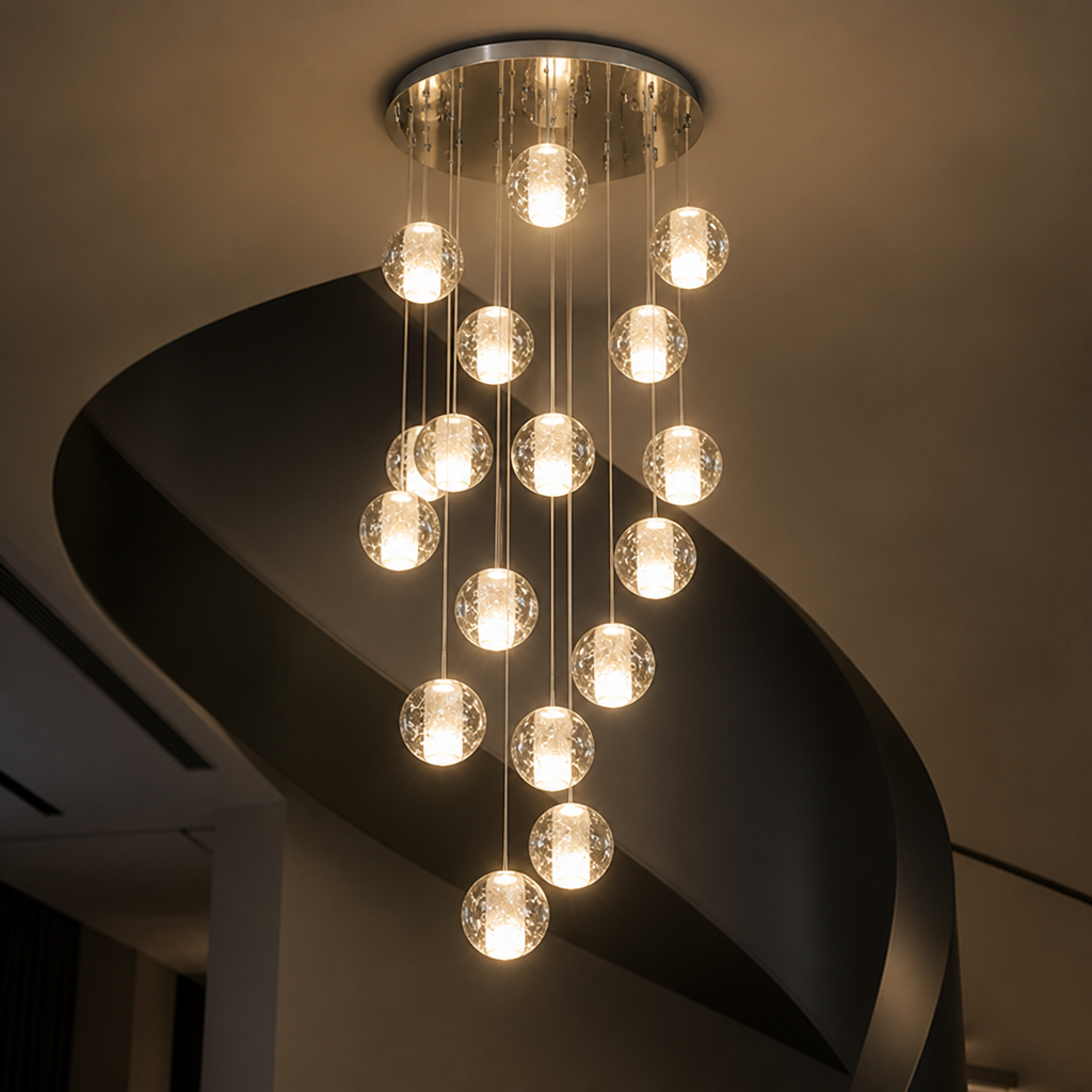Modern Crystal LED Ball Chandelier