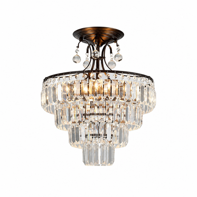 Modern Crystal Semi-Flush Ceiling Light