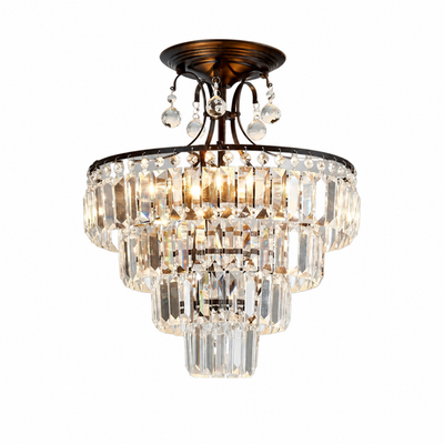 Modern Crystal Semi-Flush Chandelier