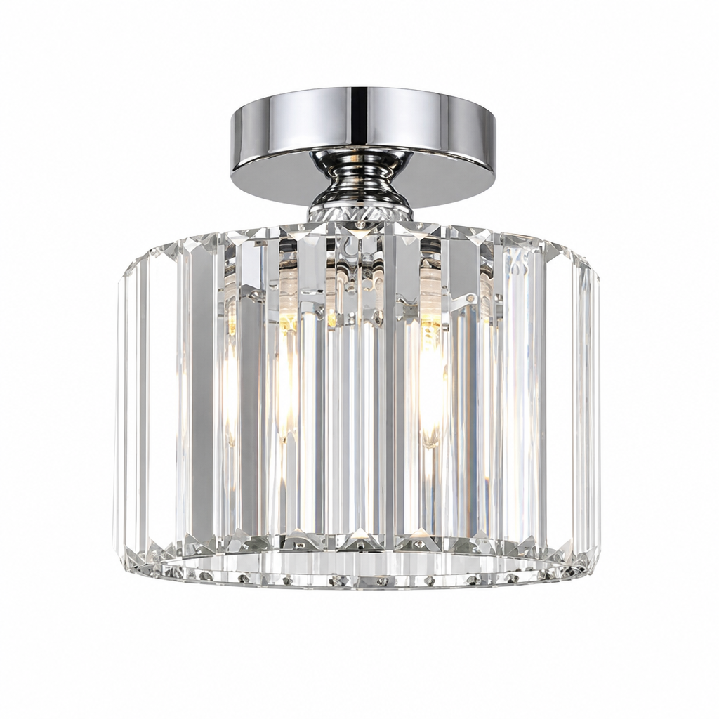 Modern Crystal Semi-Flush Chandelier