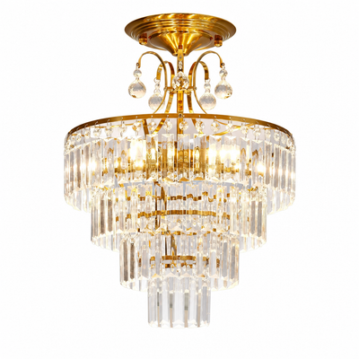 Modern Crystal Semi-Flush Chandelier