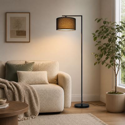 Modern Fabric Arc Floor Lamp