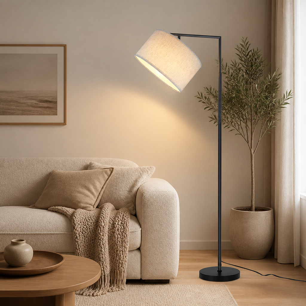 Modern Fabric Arc Floor Lamp