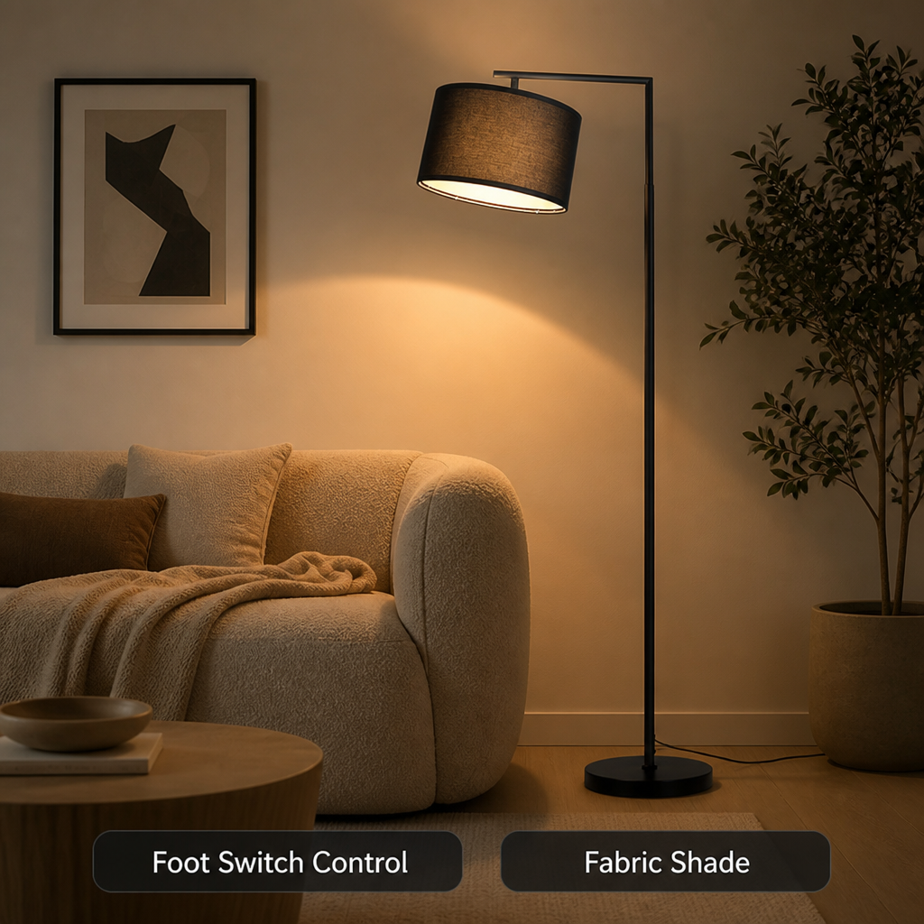 Modern Fabric Arc Floor Lamp