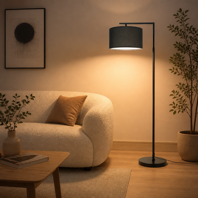 Modern Fabric Arc Floor Lamp