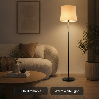 Modern Fabric Pole Floor Lamp